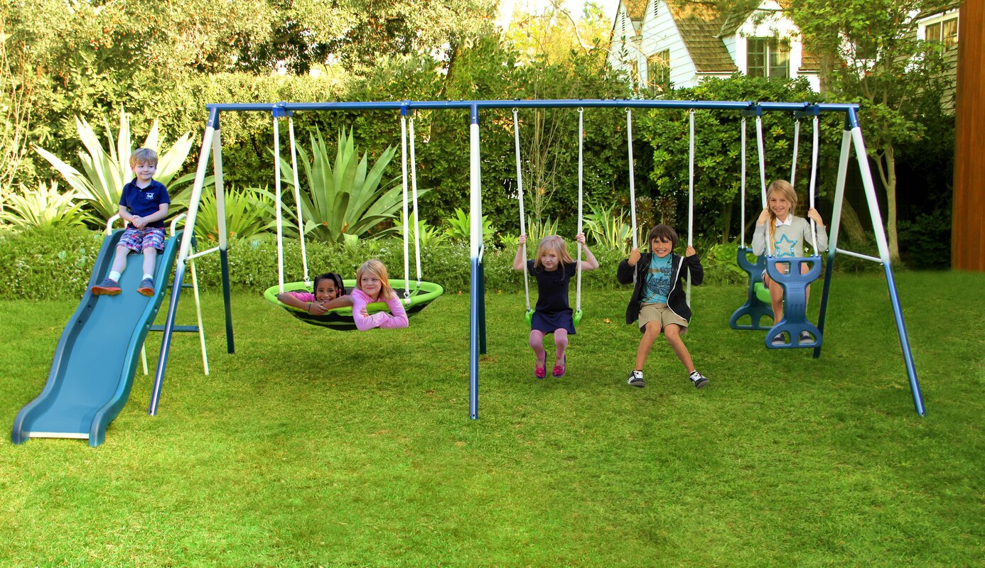 swing set metal with slide